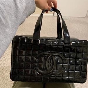 SOLD ❤❤Authentic Chanel Black Patent Boston Bag.